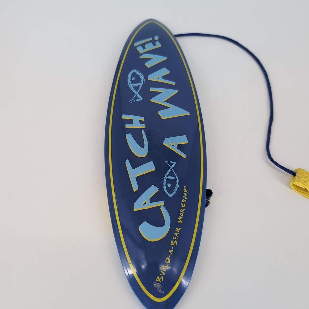 Build A Bear Workshop Blue & Yellow Catch A Wave 13" Surfboard with Strap - GUC - Picture 4 of 10